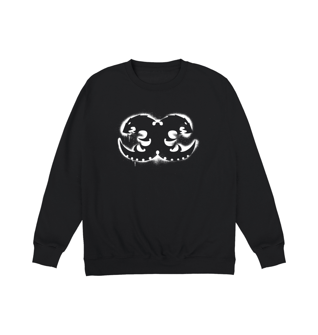 Deep Black Printed Sweater