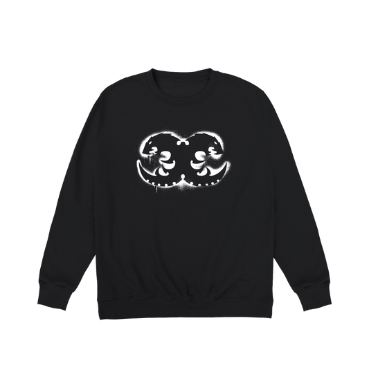 Deep Black Printed Sweater