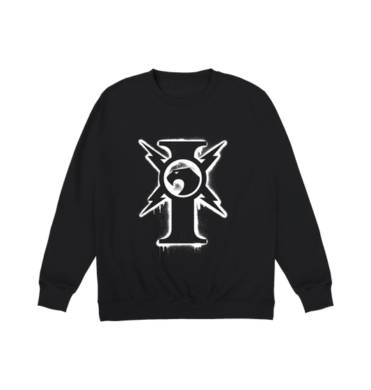 Deep Black Printed Sweater