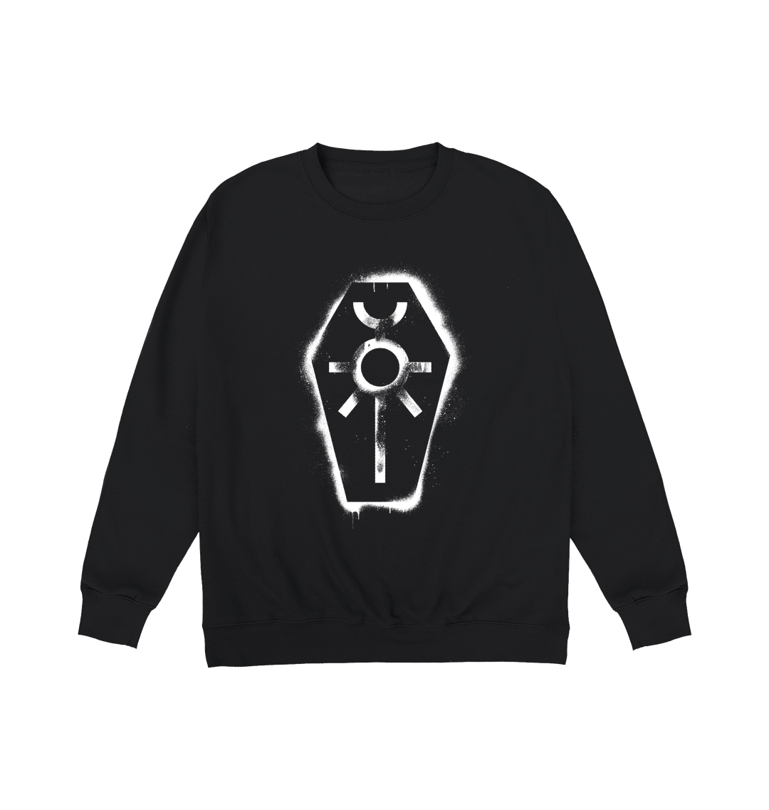 Deep Black Printed Sweater