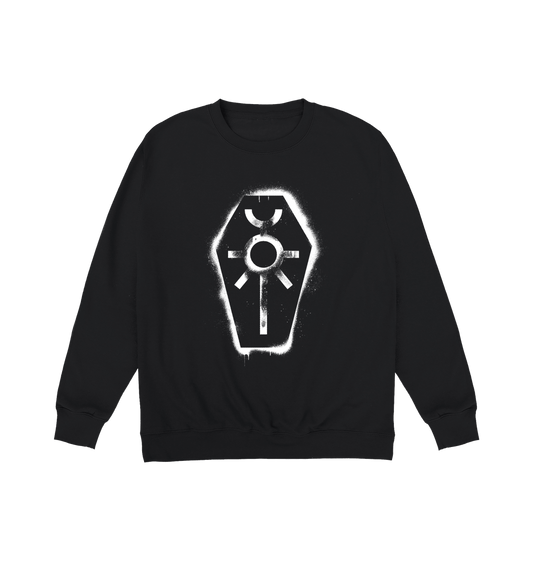 Deep Black Printed Sweater