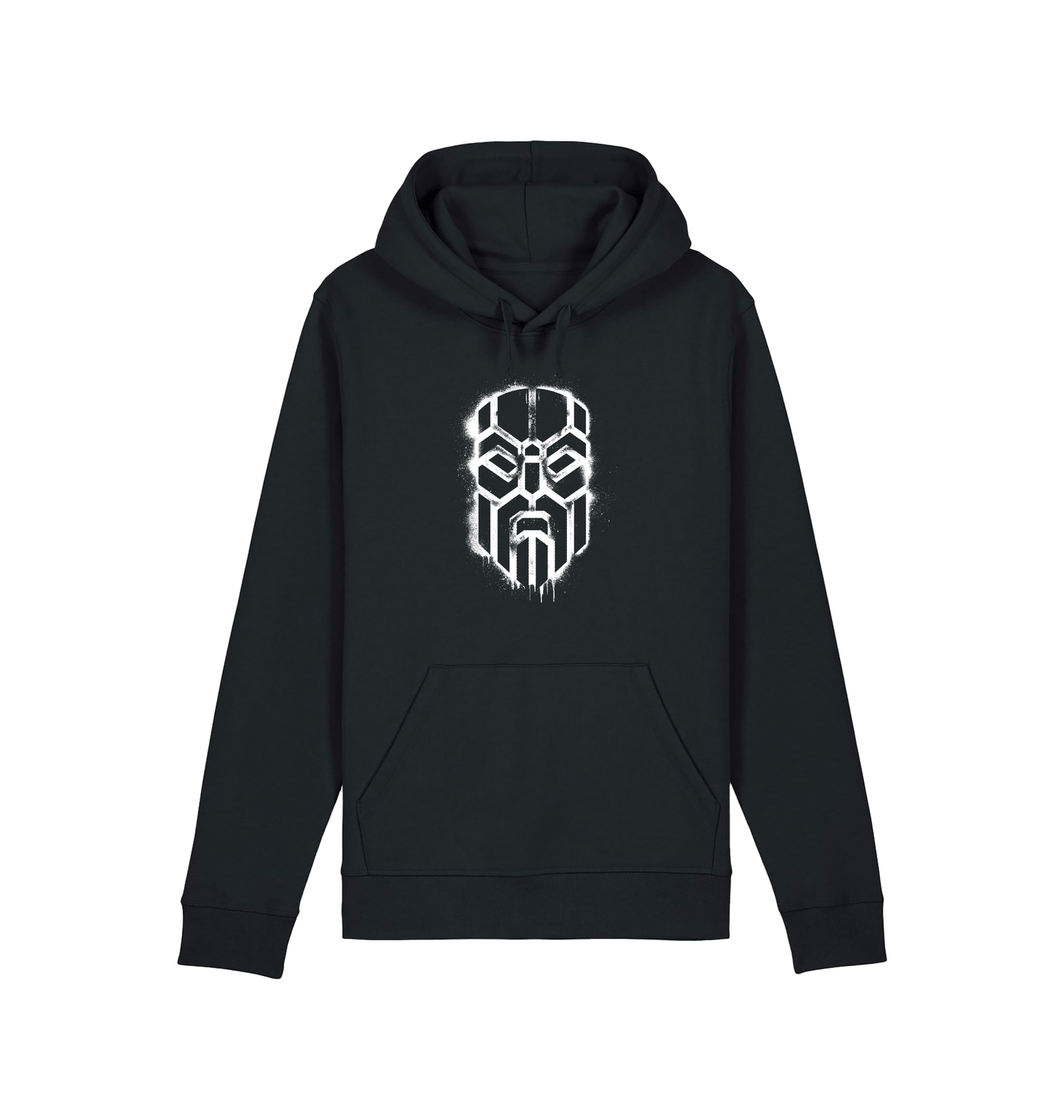 Black Printed Hoody Front