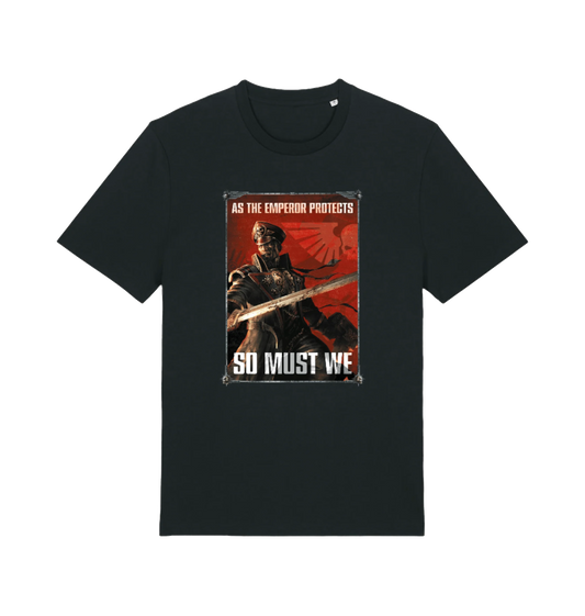 Black Premium Astra Militarum The Emperor Protects T Shirt