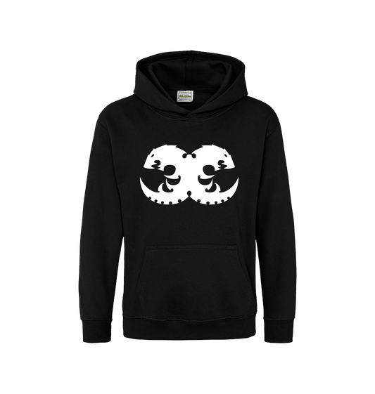 Deep Black Printed Kids Hoodie