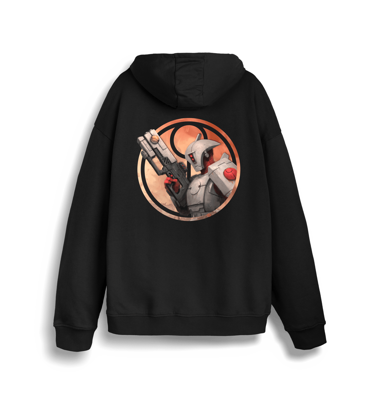 Black Printed Sweater Back