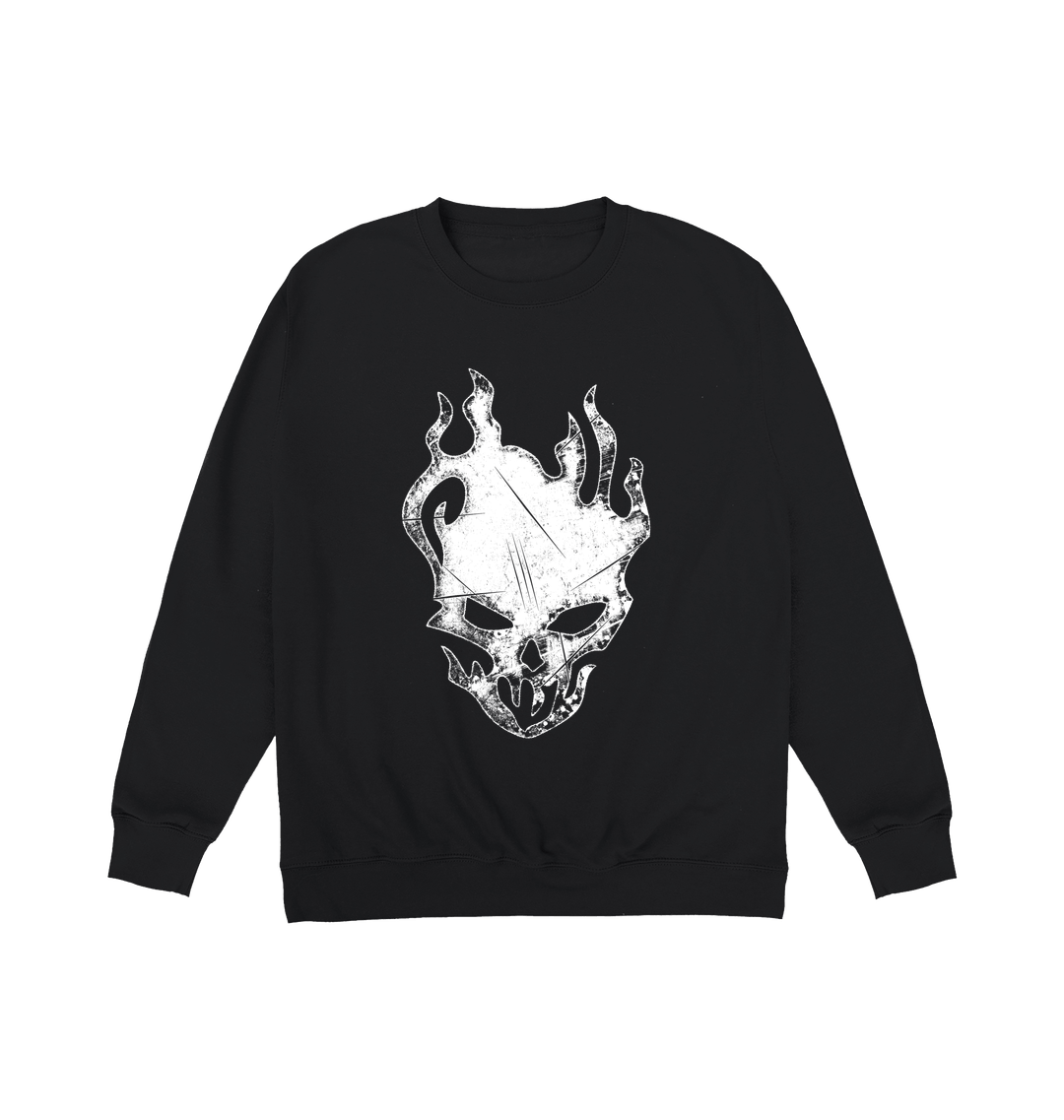 Deep Black Printed Sweater Front