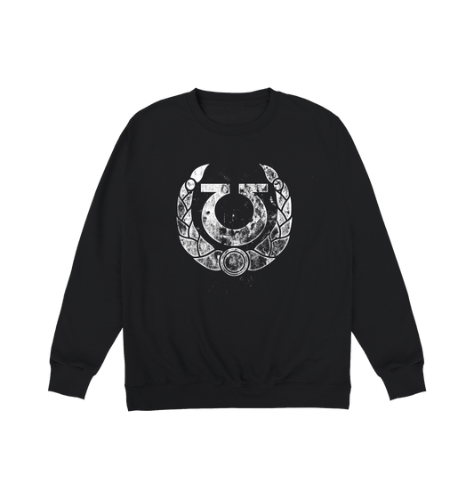 Deep Black Printed Sweater Front