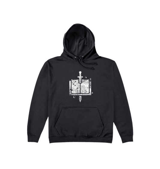 Deep Black Printed Hoody