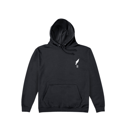 Deep Black Printed Hoody