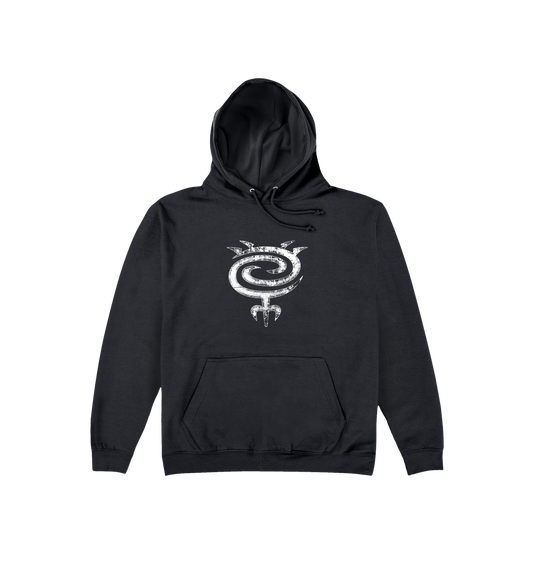 Deep Black Printed Hoody