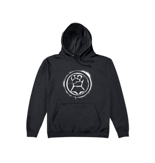 Deep Black Printed Hoody