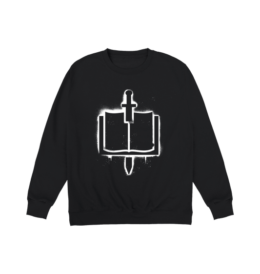 Deep Black Printed Sweater