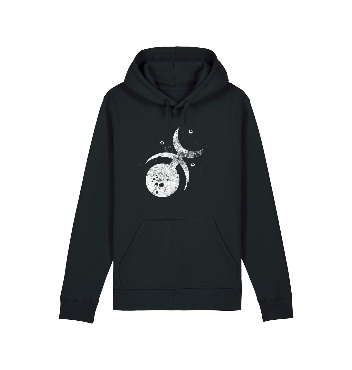 Black Printed Hoody Front