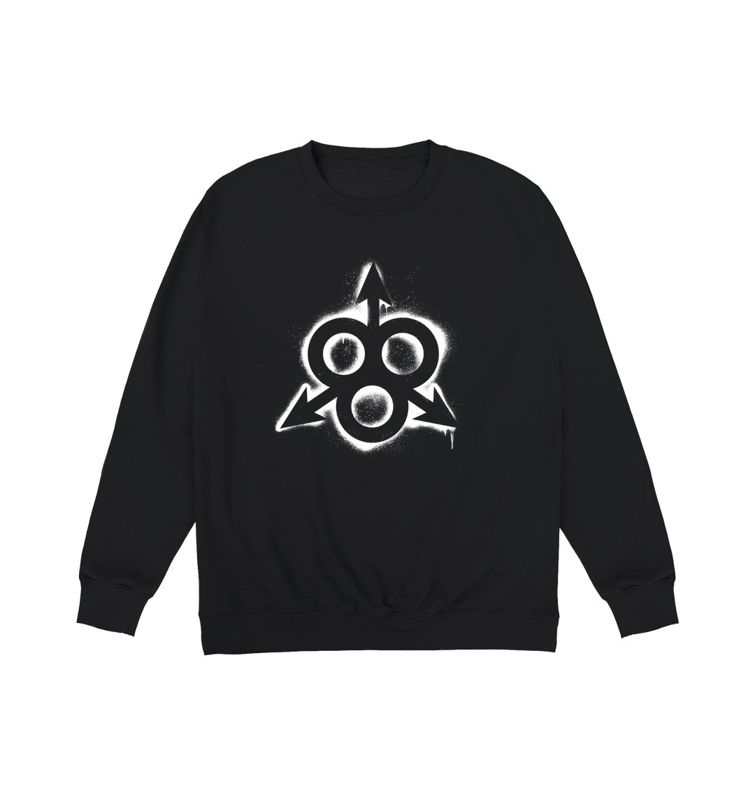 Deep Black Printed Sweater