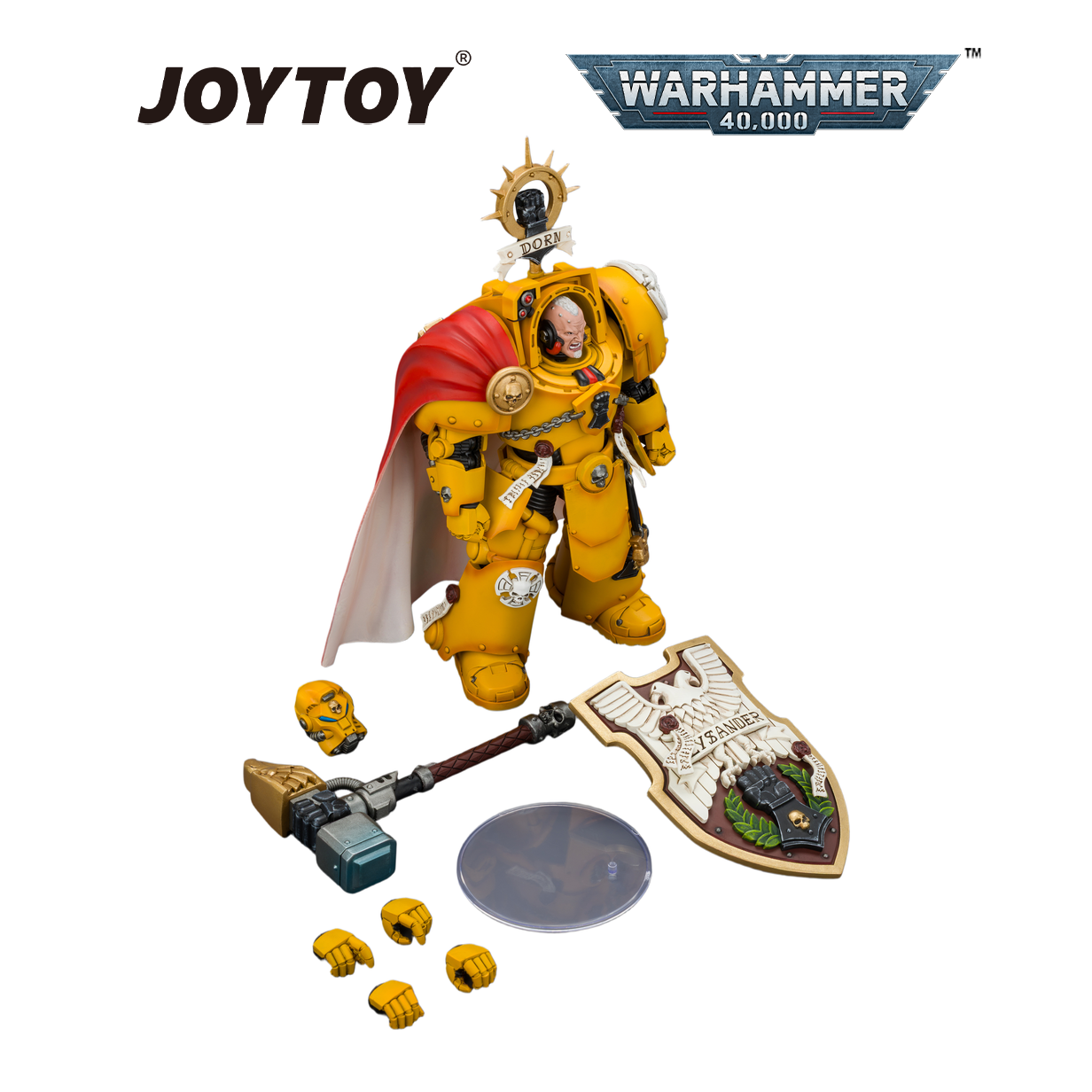 JOYTOY Warhammer 40,000 - Imperial Fists, Darnath Lysander with Thunder Hammer and Storm Shield (1/18 Scale) Preorder