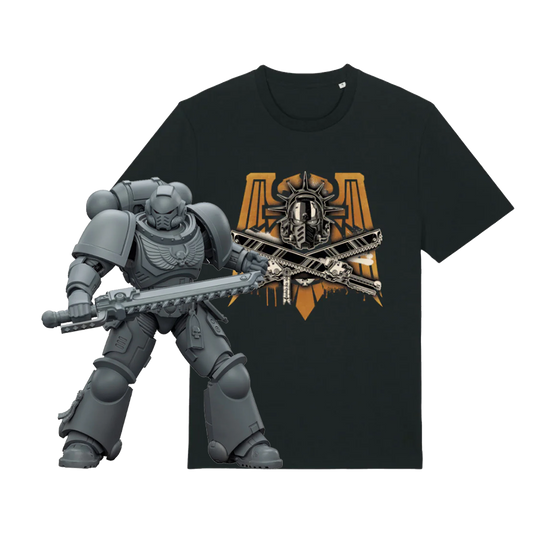 JoyToy Warhammer 40,000: Space Marine 2, Space Marines Intercessor, Armouring Hall Edition (1/18 Scale) & T Shirt Bundle (USA)