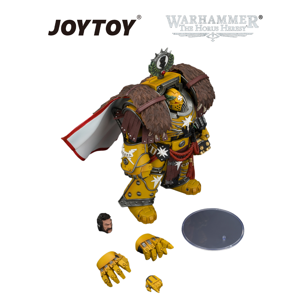 JOYTOY Warhammer The Horus Heresy - Imperial Fists, Lord Castellan Evander Garrius, The Tyrant of Cthonia with the Subjugator and Incineratus (1/18 Scale) Preorder