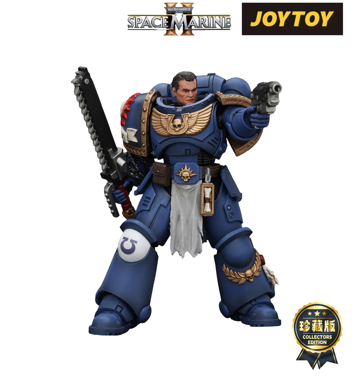 JoyToy Warhammer 40,000: Space Marine 2 Action Figure - Lieutenant Titus (1/18 Scale)