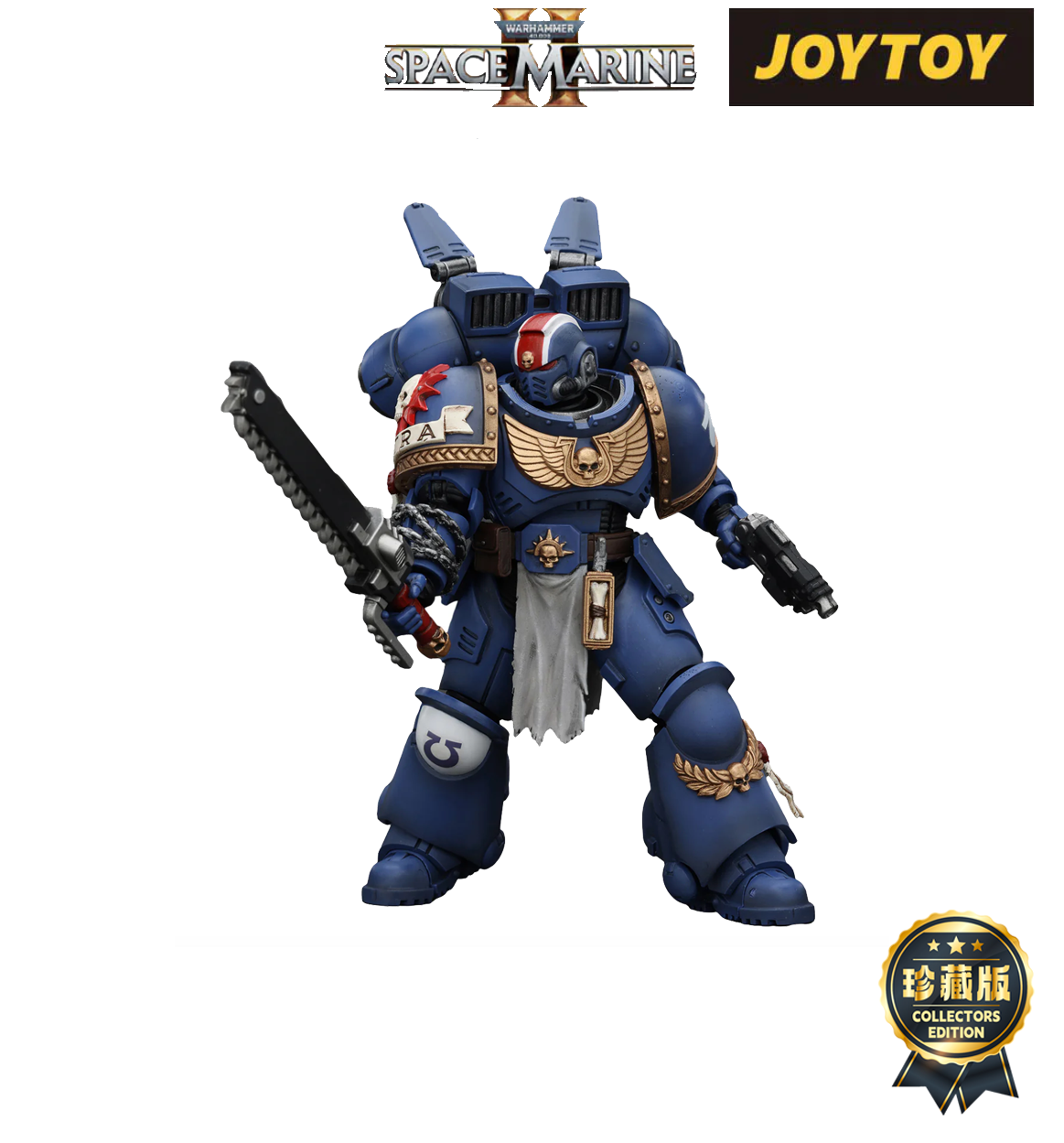 JoyToy Warhammer 40,000: Space Marine 2 Action Figure - Lieutenant Titus (1/18 Scale)