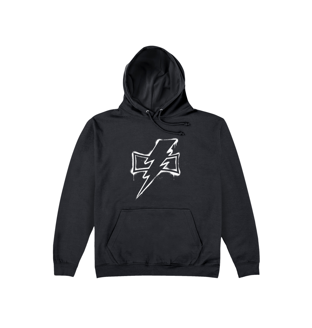 Deep Black Printed Hoody