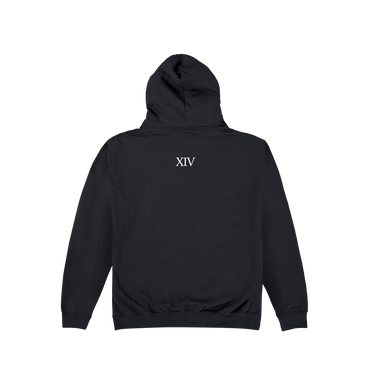 Deep Black Printed Hoody Back