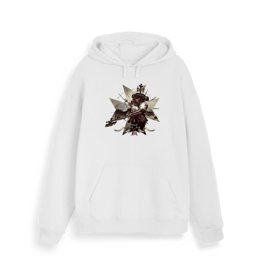 White Printed Sweater Front