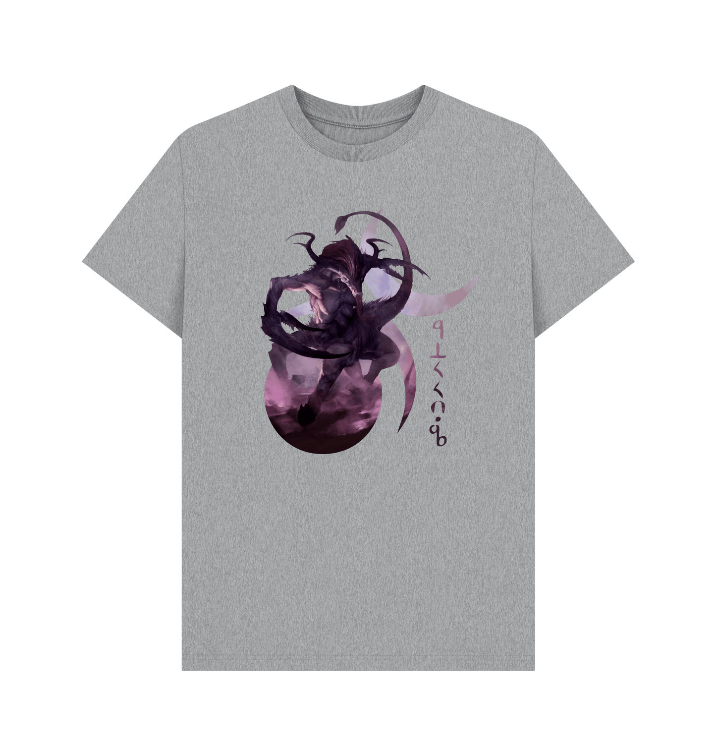 Athletic Grey Premium Slaanesh Dark Tongue T-Shirt
