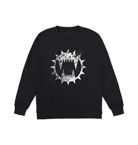 Deep Black Printed Sweater Front