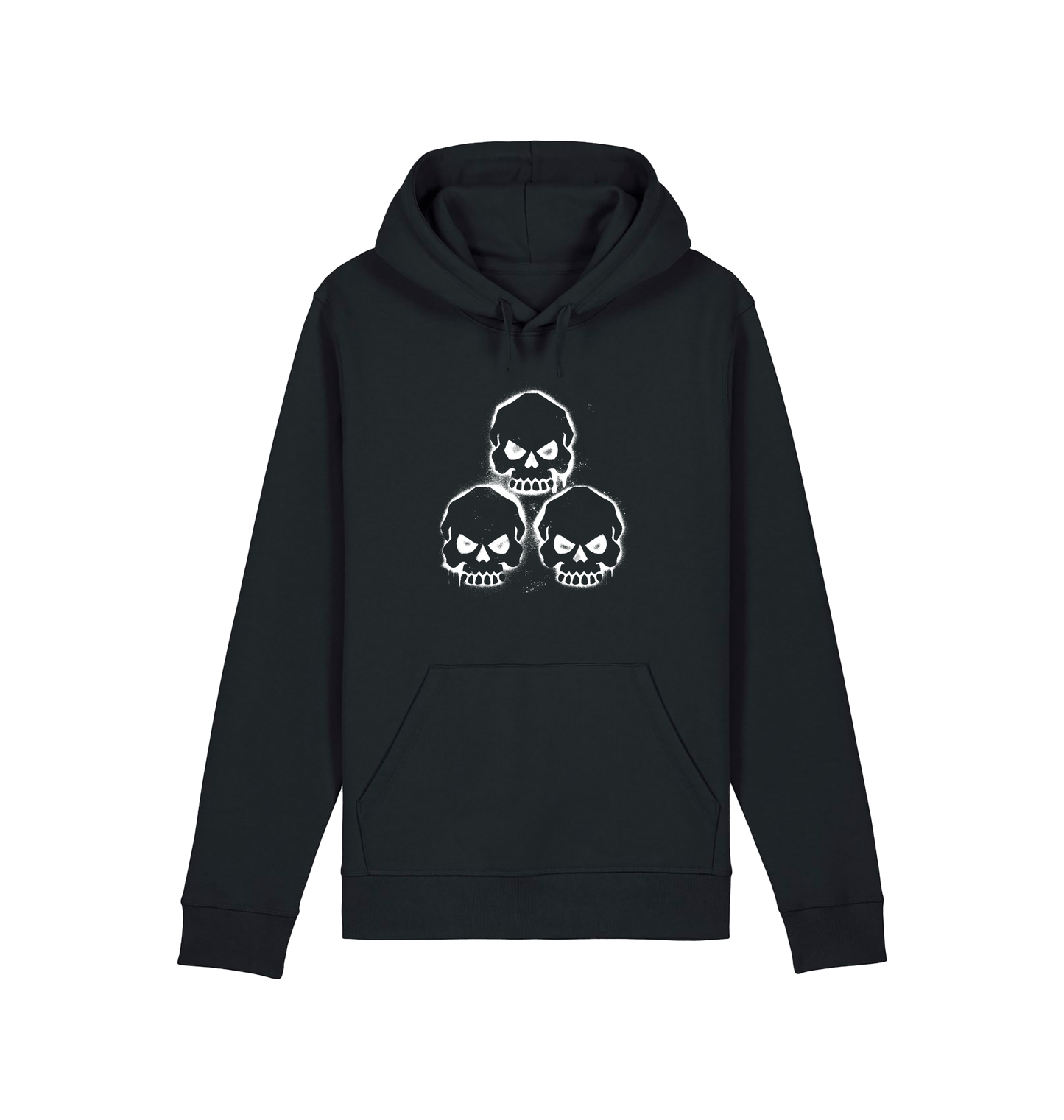 Black Printed Hoody Front