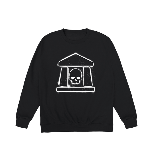 Deep Black Printed Sweater Front