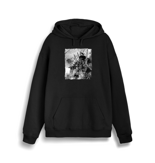 Black Printed Sweater Front