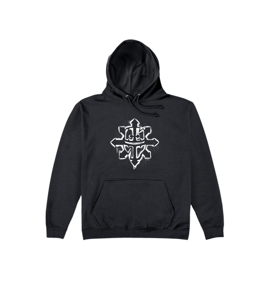 Deep Black Printed Hoody