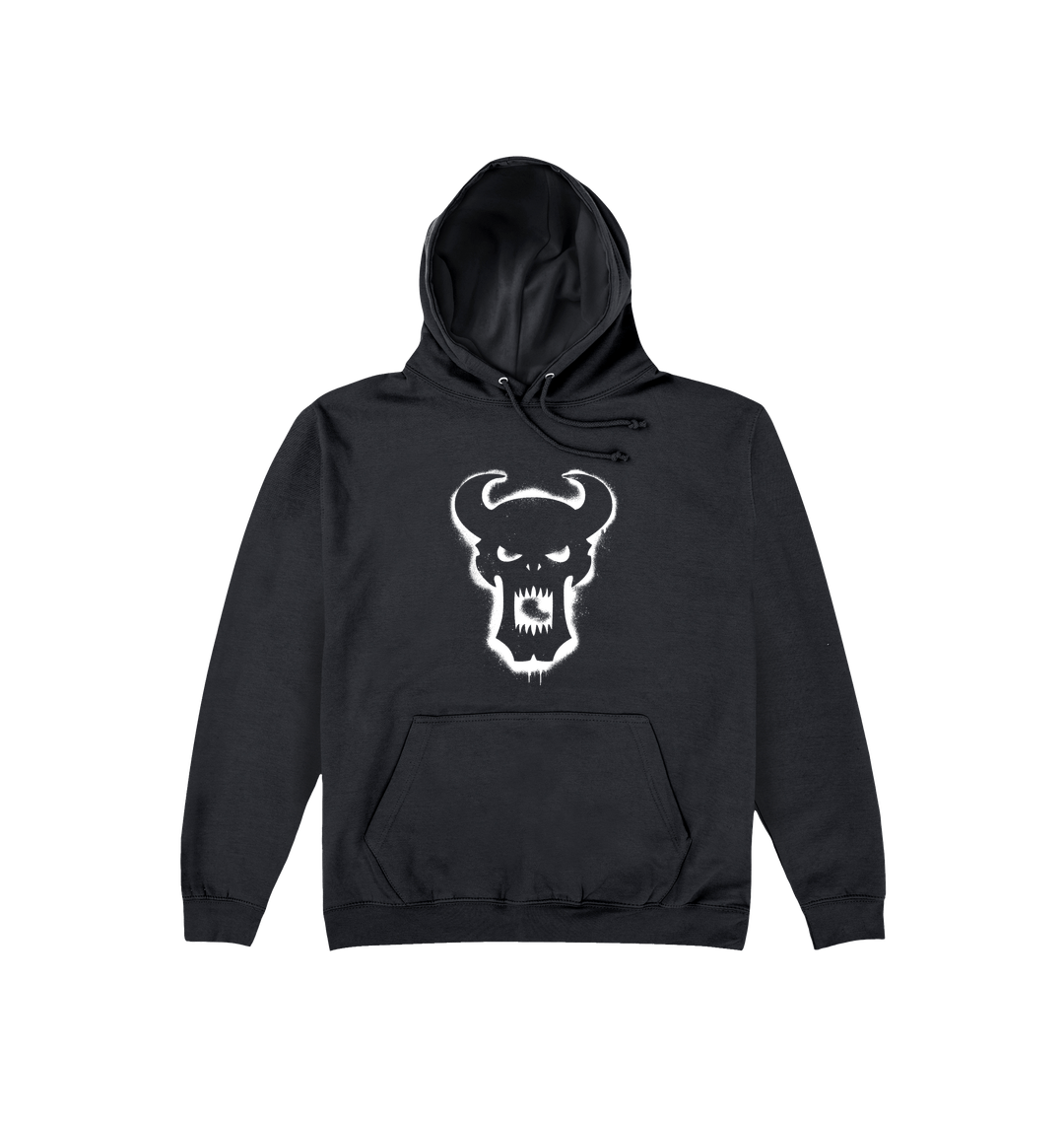 Deep Black Printed Hoody