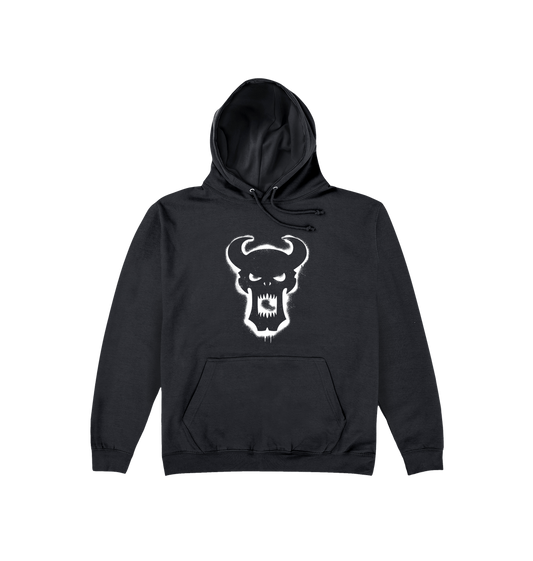 Deep Black Printed Hoody