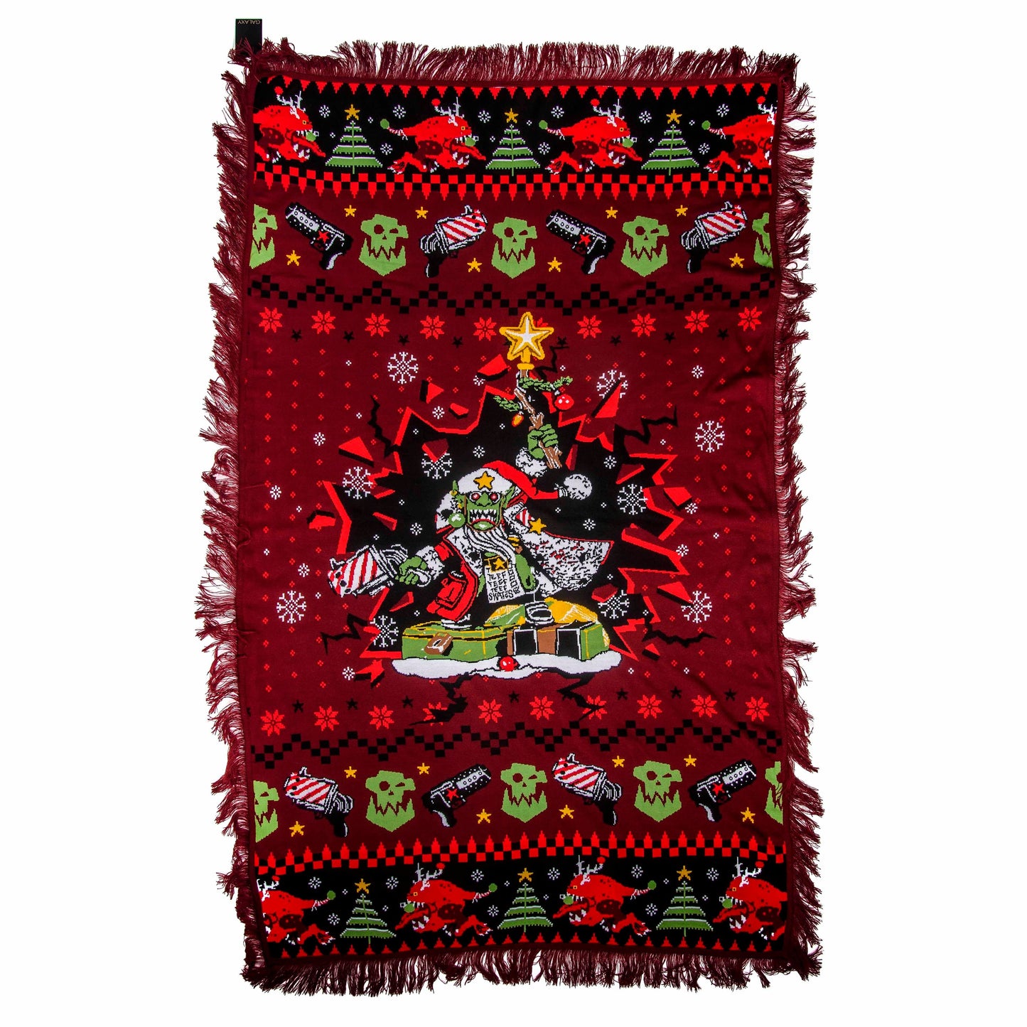 As Shown Warhammer 40,000: Red Gobbo Knitted Blanket