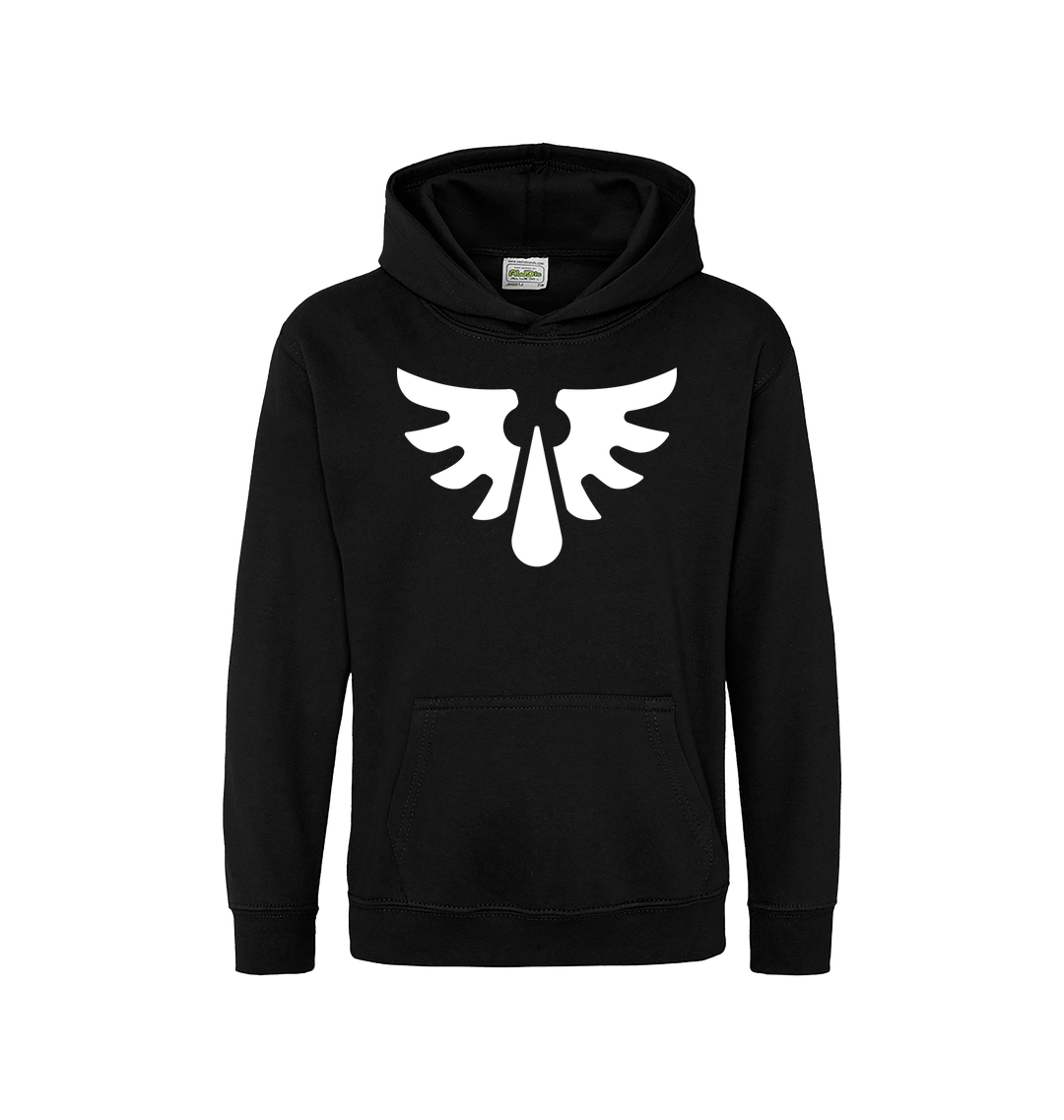 Deep Black Printed Kids Hoodie
