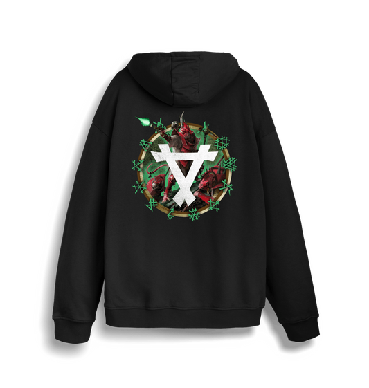 Black Printed Sweater Back