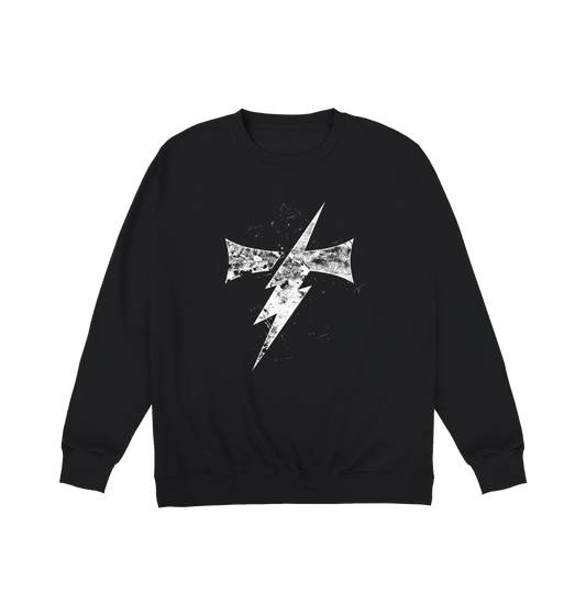 Deep Black Printed Sweater Front