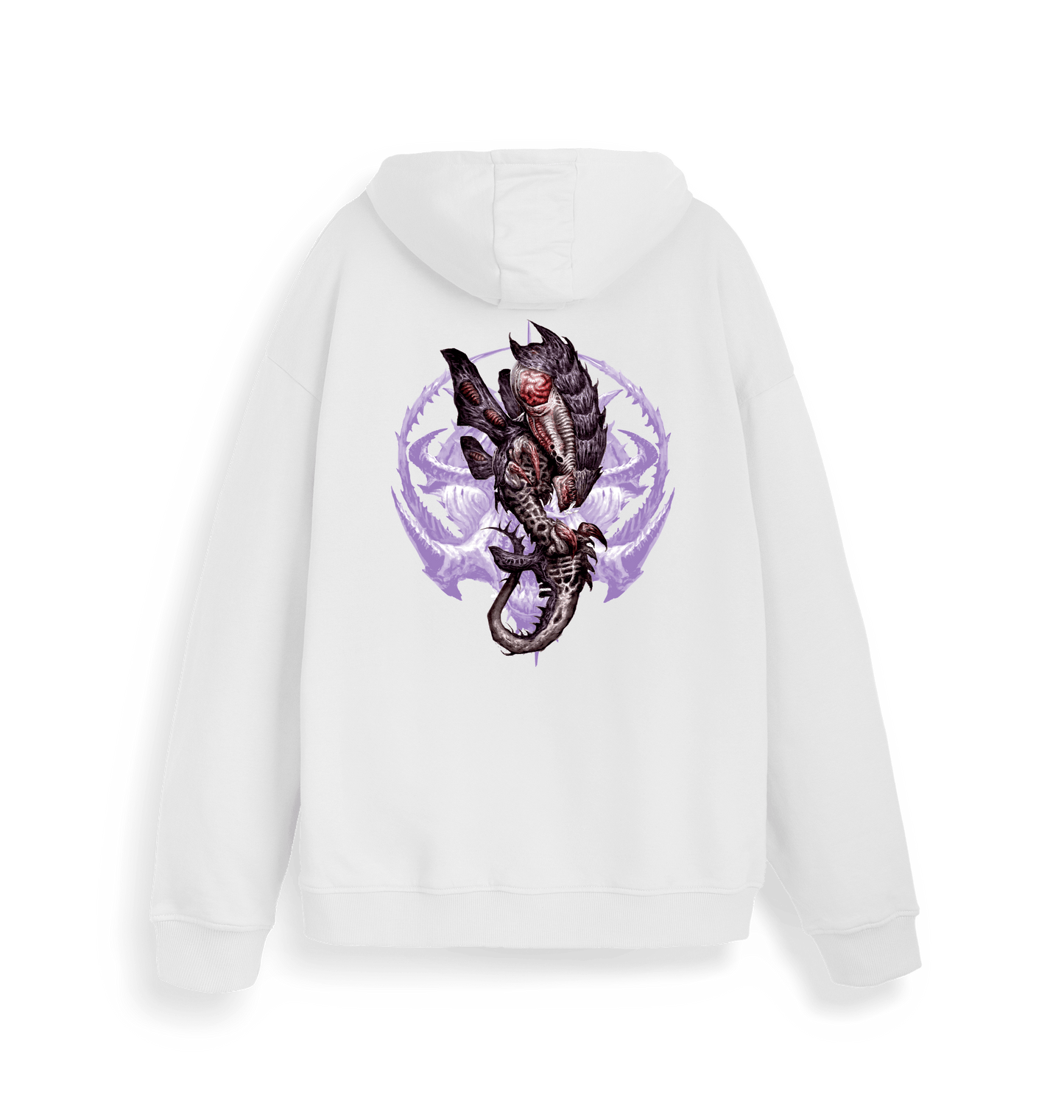 White Printed Sweater Back