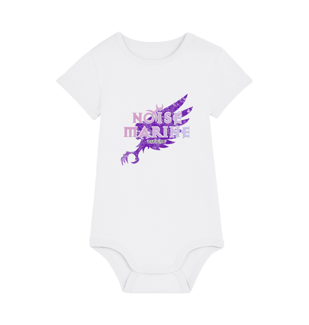 White Printed baby grow