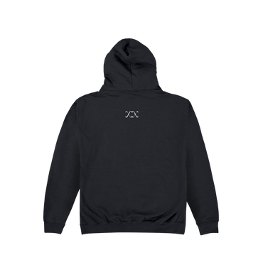 Deep Black Printed Hoody Back