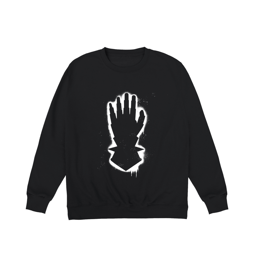 Deep Black Printed Sweater