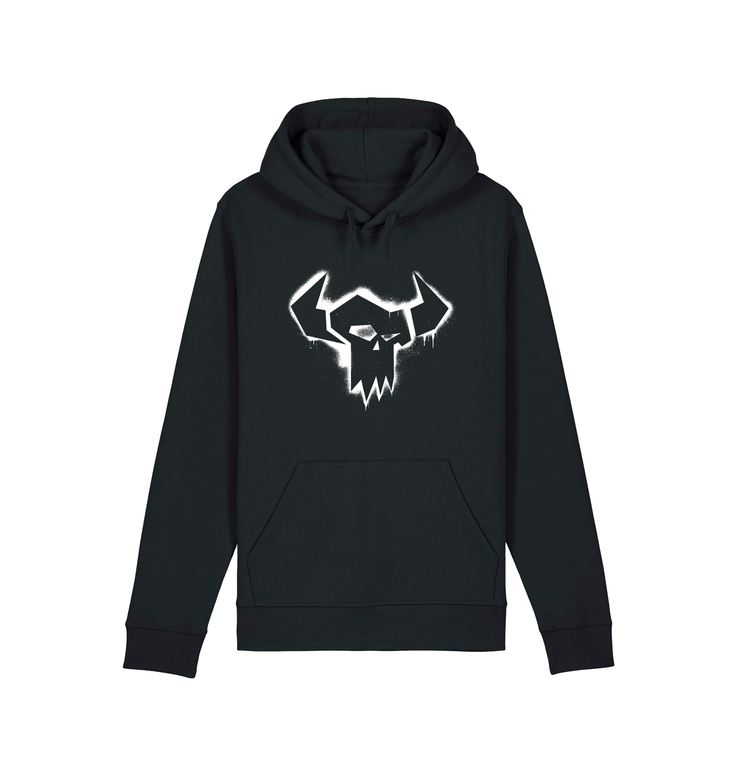 Black Printed Hoody Front