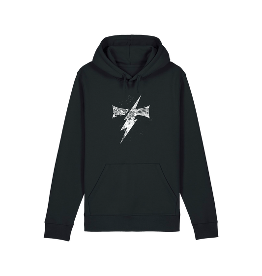 Black Printed Hoody Front