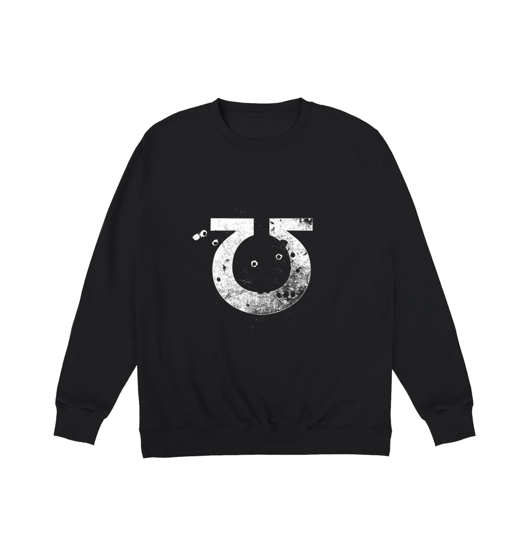 Deep Black Printed Sweater
