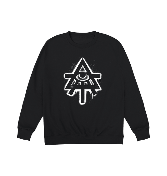 Deep Black Printed Sweater