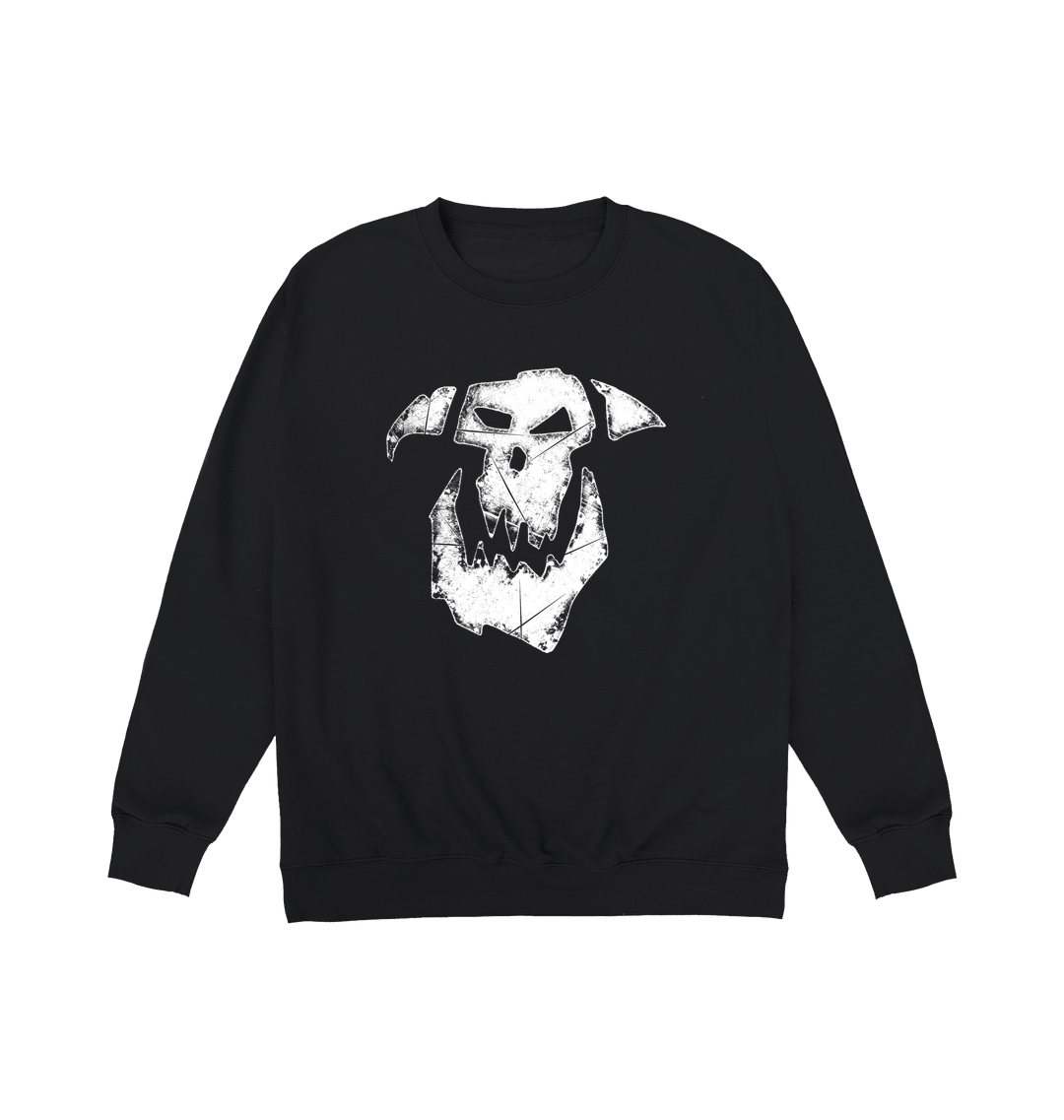 Deep Black Printed Sweater Front
