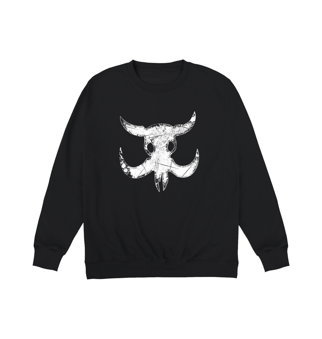 Deep Black Printed Sweater Front