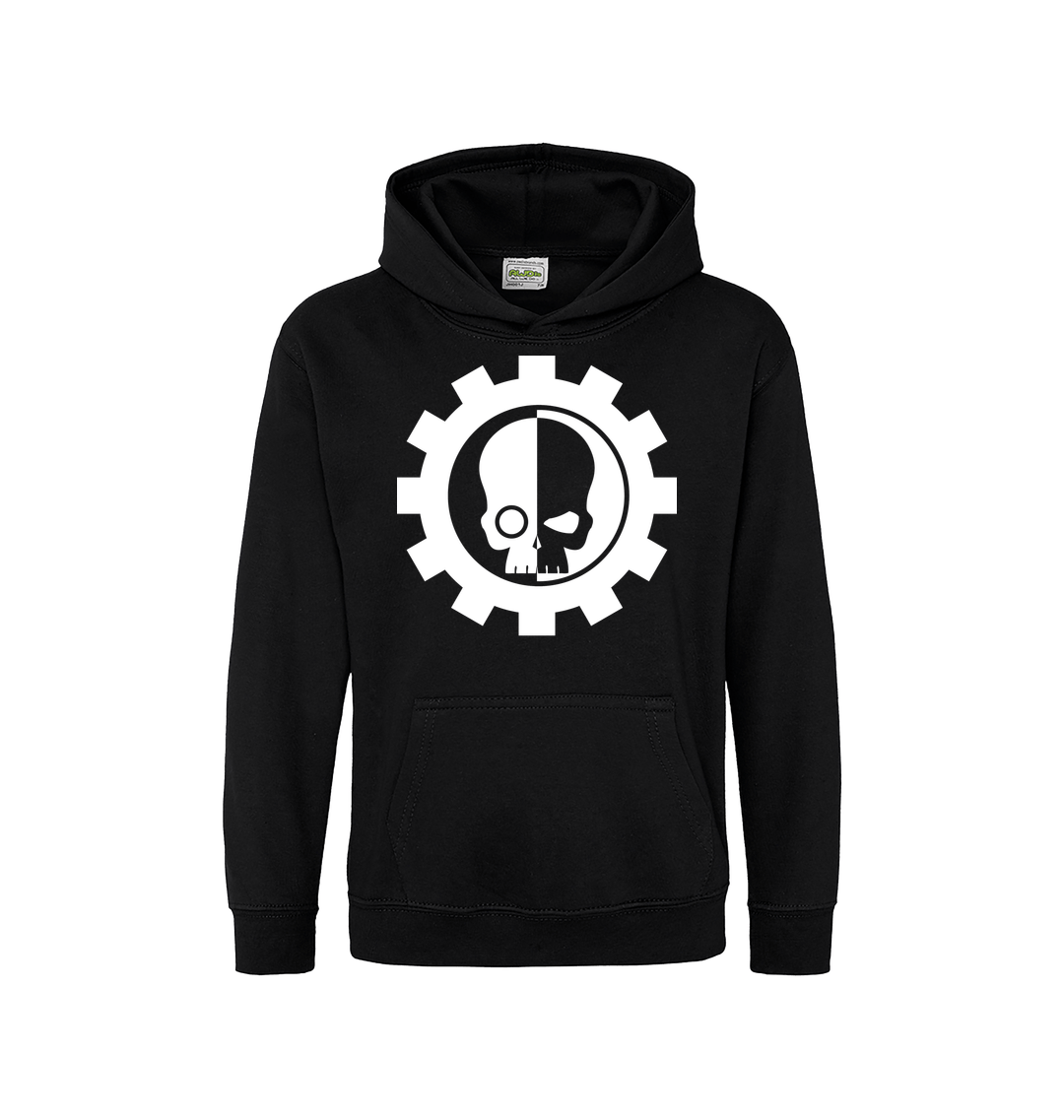 Deep Black Printed Kids Hoodie