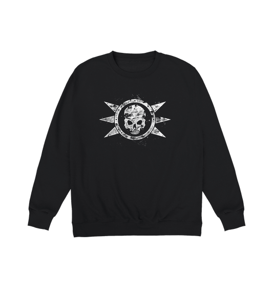 Deep Black Printed Sweater Front